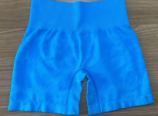 Women's Camo Jacquard Seamless Gym Shorts-Emporium Exclusive LLC 93-2909983