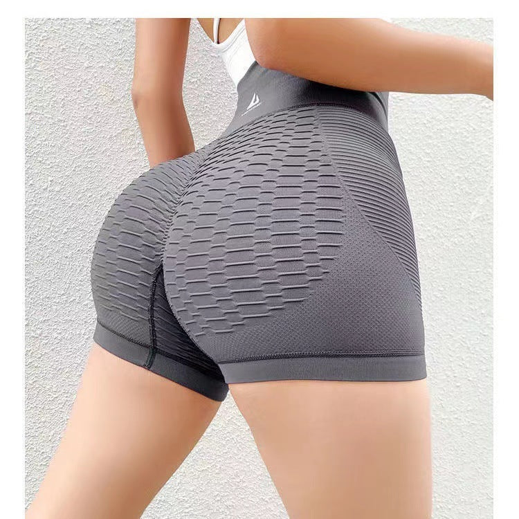 Grid Design Shorts Gym Yoga High Waist Fitness Sports Pants Women-Emporium Exclusive LLC  93-2909983