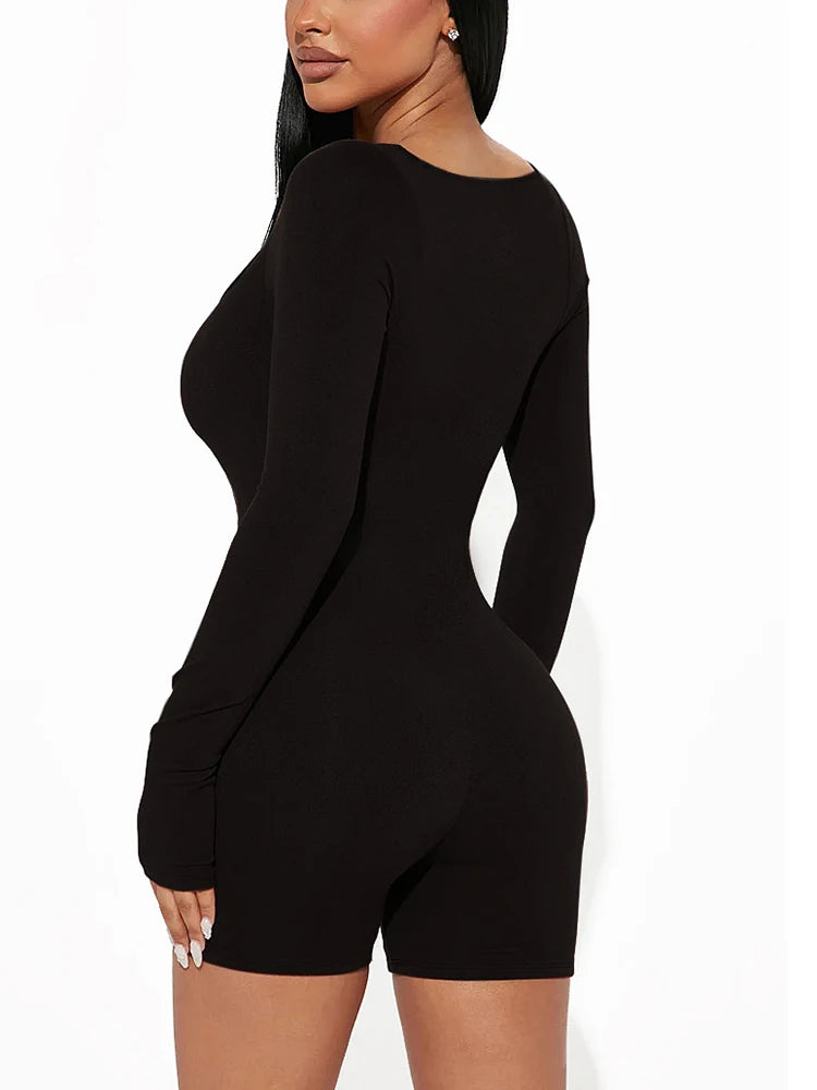 Bodycon Long Sleeve Body Suit-Emporium Exclusive LLC