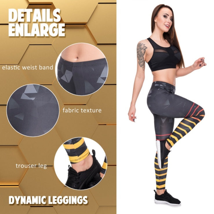 Striped printed Capris Yoga Leggings-Emporium Exclusive LLC  93-2909983
