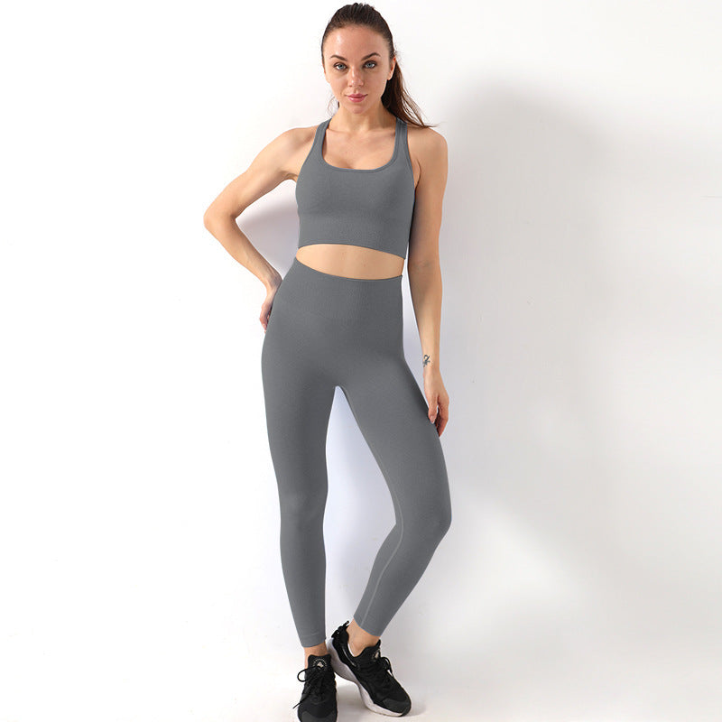 Cross Back Sports Bra Fitness Wear Set-Emporium Exclusive