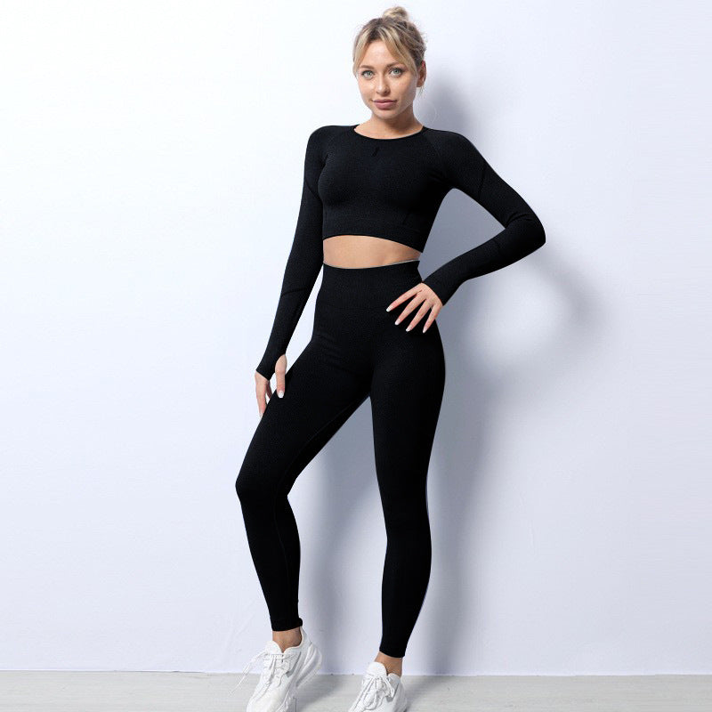 Breathable Sports Seamless Knit Yoga Wear Set-Emporium Exclusive LLC  93-2909983