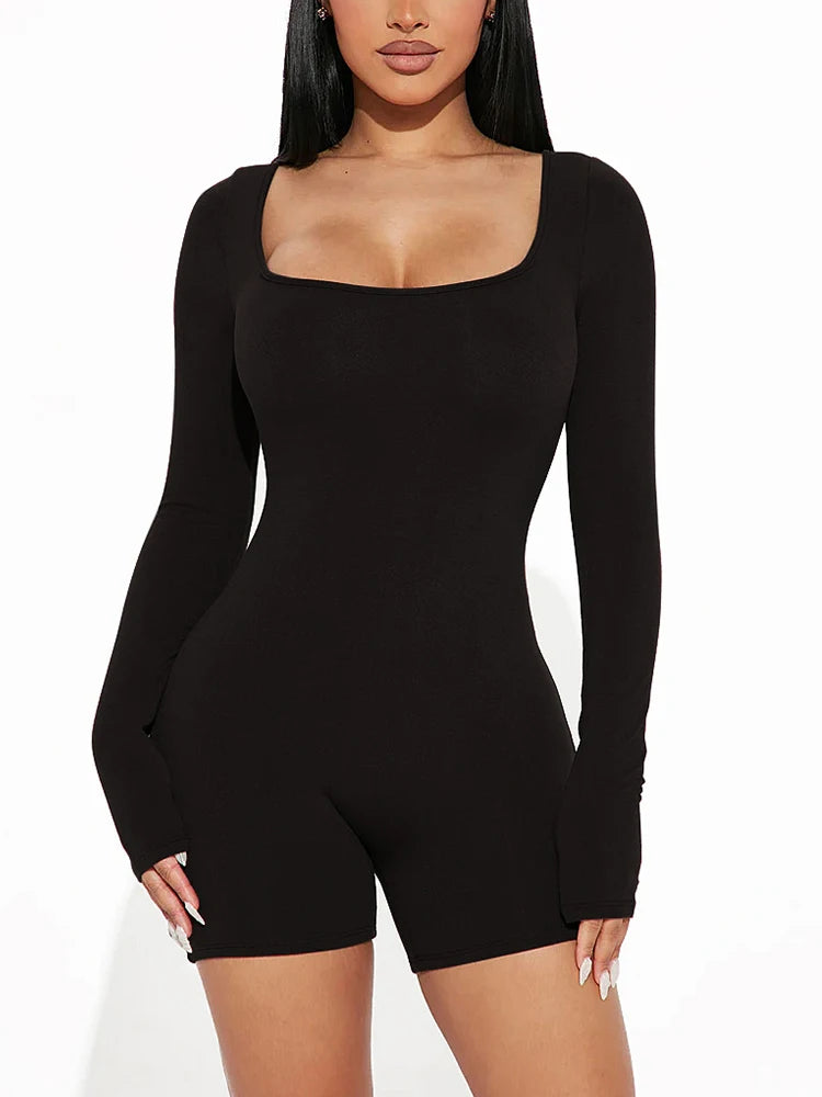 Bodycon Long Sleeve Body Suit-Emporium Exclusive LLC