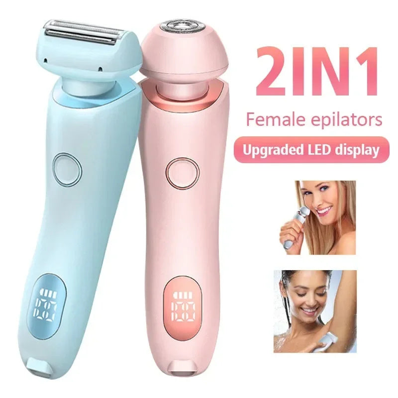 2-in-1 Hair Removal Epilator – Painless, Rechargeable & Portable