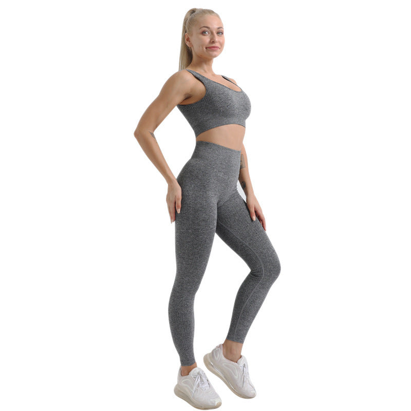 Seamless Shaping Sports Bra Quick Dry Strap Vest Yoga Wear Set