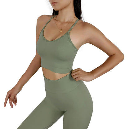 Knitted Bra Set Hip Tight Fitness Yoga Wear