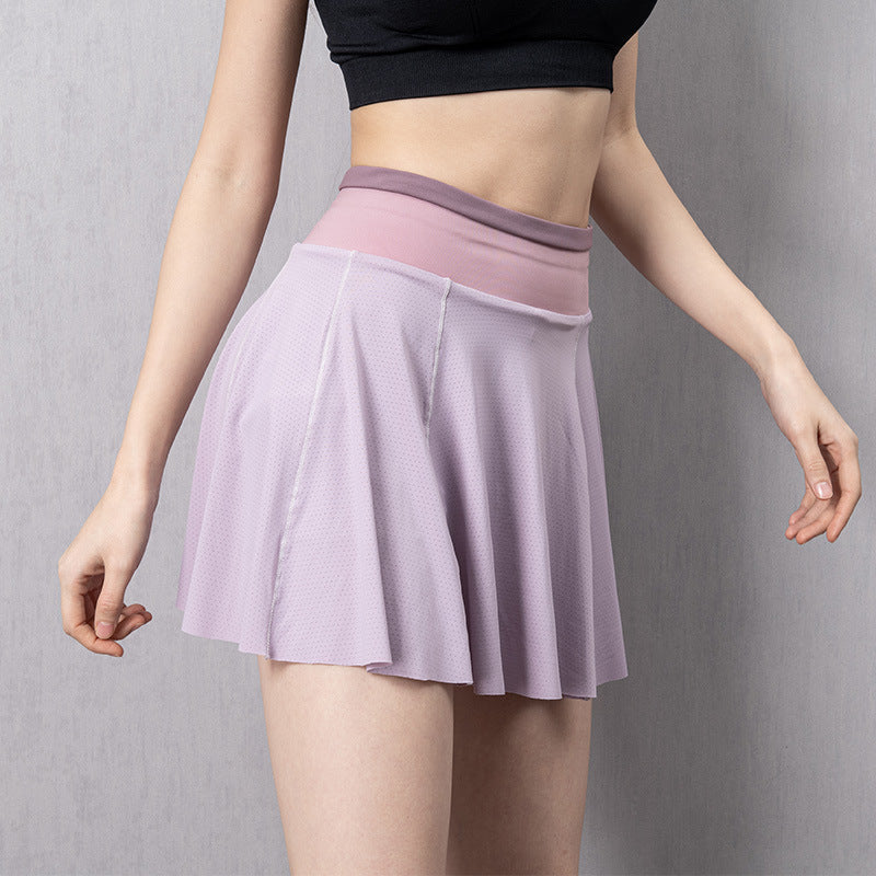 Cloud Hide Women Tennis Skirts Running Golf Badmintion Pantskirt Sports Gym Fitness Shorts Phone Pocket High Waist Sport Skort