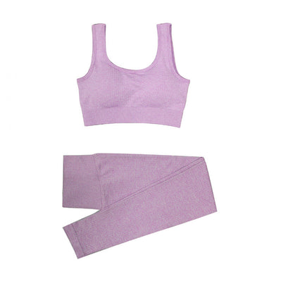 Seamless Shaping Sports Bra Quick Dry Strap Vest Yoga Wear Set