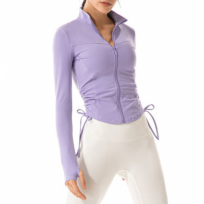 Stand-up Collar Running Zipper Yoga Wear Sports Jacket Women