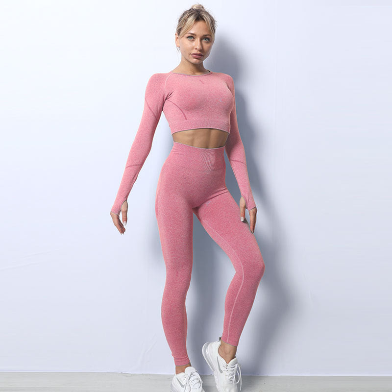 Breathable Sports Seamless Knit Yoga Wear Set