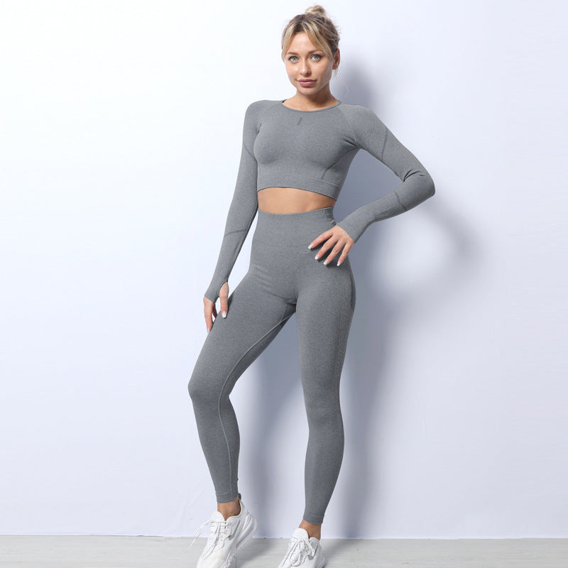 Breathable Sports Seamless Knit Yoga Wear Set