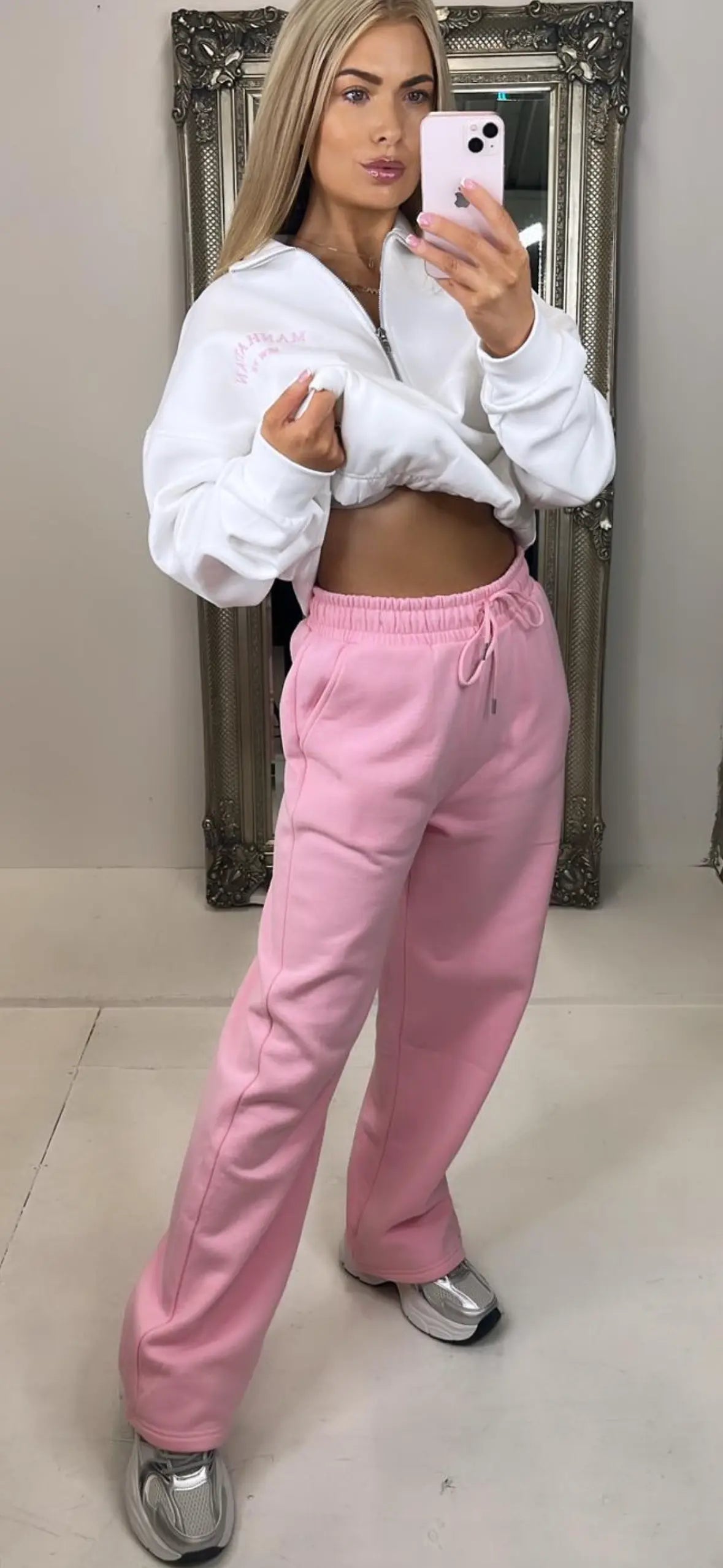 Comfy Pink Wide Leg Joggers